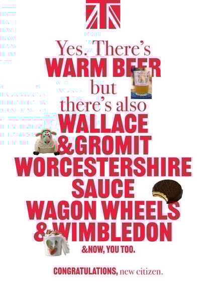 Funny Congratulations Card - British Citizenship - W created by CPB London