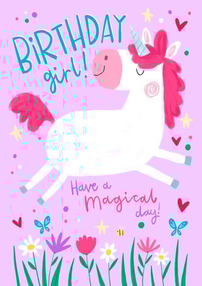 Magical Unicorn Birthday Card For Girls created by Becky Down