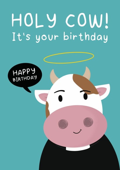 Holy Cow, Birthday Card. created by John Rankin Draws