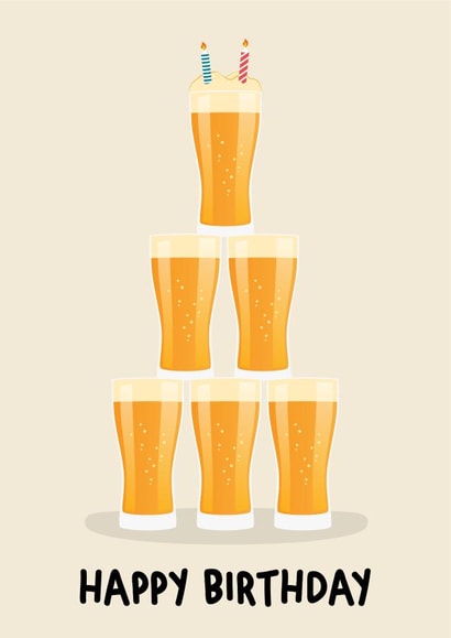 Pint of Beer Birthday Card created by Michael Cutler