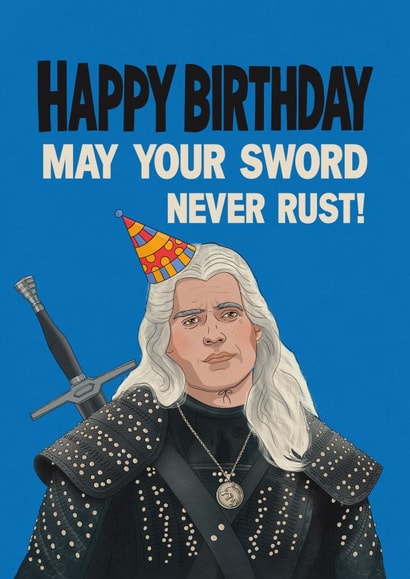 Funny Birthday card - for him - The Witcher - Sword created by Kasia Cards