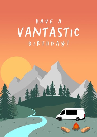 Funny Van Life Birthday Card - Vantastic created by The Cake Thief