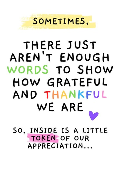 Cute Card Of Appreciation - How Grateful And Thankful We Are -Money Wallet Style created by Poppabelles