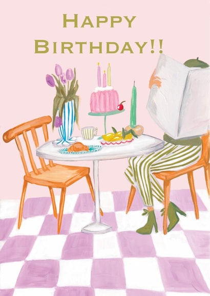 Perfectly cute pastel birthday card, for mum, sister, aunt or friend. created by Inked and Pretty