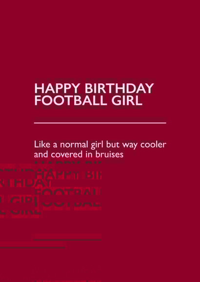 Football Girl Birthday Card created by PEA GREEN PRINTS
