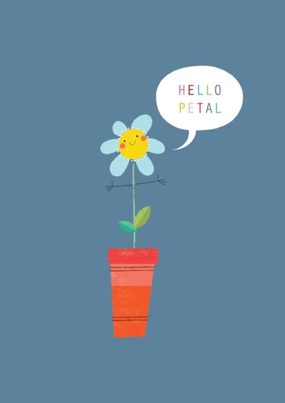 flower card - flower pot - hello - cute and funny created by Kali Stileman