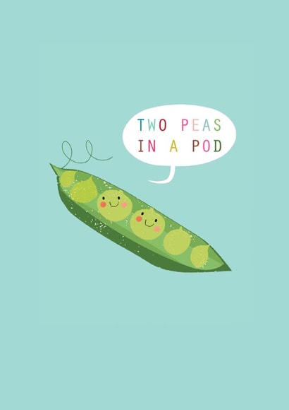 Cute New Baby Card - Two Peas in a Pod - Twins created by Kali Stileman