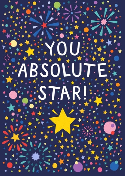 Pretty Congratulations Card - You Absolute Star created by Pear Tree Press