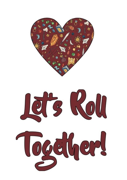 Let's Roll Together, D&D Thank You Card, Valentine's Day Card for Tabletop Games created by BoardGameSolutions