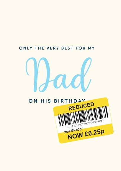 Cheeky Birthday Card - Dad - Reduced Sticker created by Artsy Gift Co