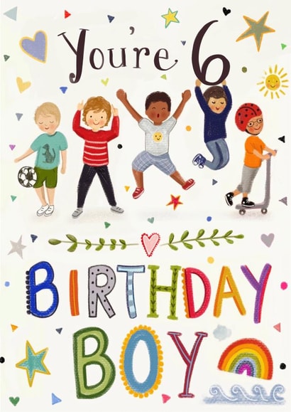 Pretty Birthday Card - 6th - Birthday Boy created by Love Lucy Illustration