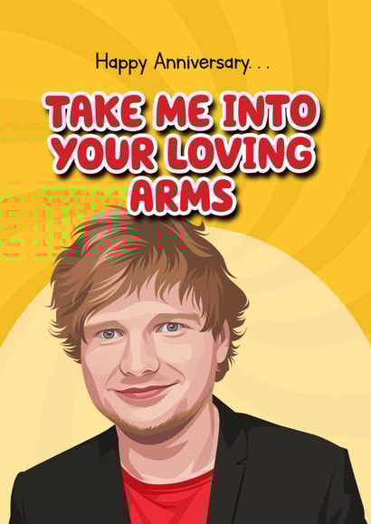 Cute Ed Sheeran Anniversary Card. created by TeHe Gifts