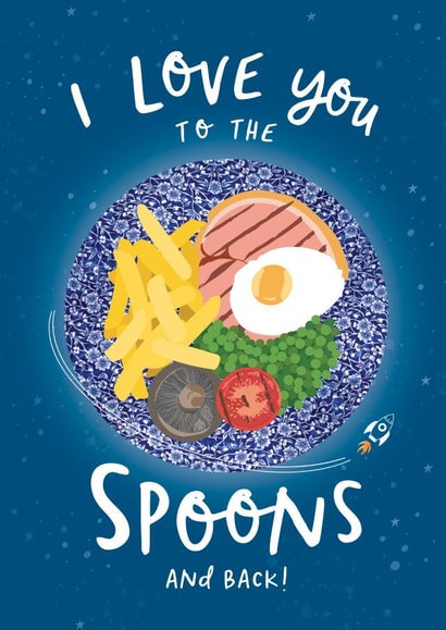 Funny Wetherspoons Valentine's Day Card / Anniversary Card - Spoons - Pub - I Love You To the Spoons And Back! created by The Cake Thief