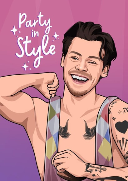 Celebrity Birthday Card - Harry Styles - Party in Style created by All Things Banter