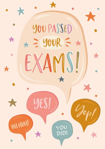 Cute Congratulations Exam Card - You Passed your Exams created by The Pattern Press