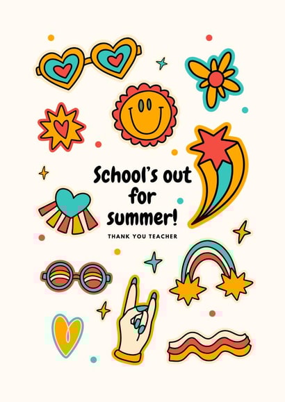 Schools out for summer! Thank you teacher created by Custom Card Co Shop