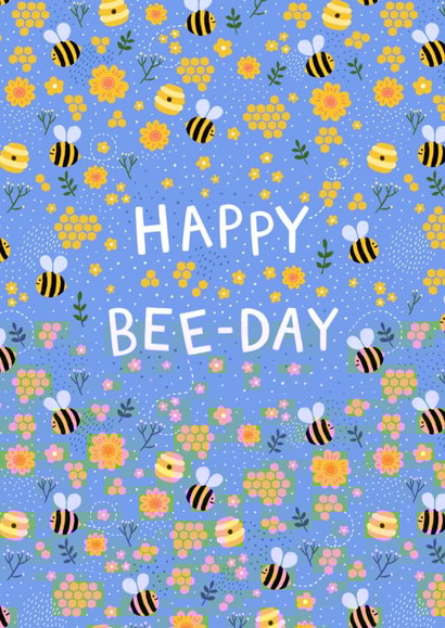Cute and Pretty Birthday Card - Happy Bee-day created by Pear Tree Press