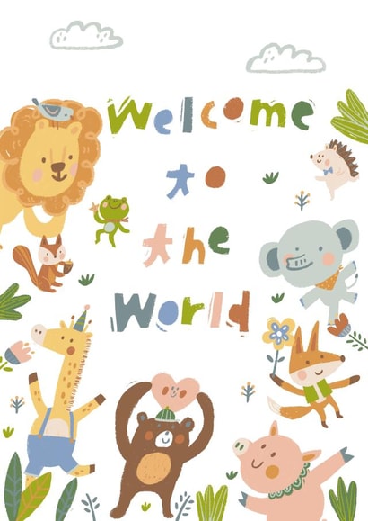 Cute New Baby Card - Welcome to the World created by Miss NoProblem