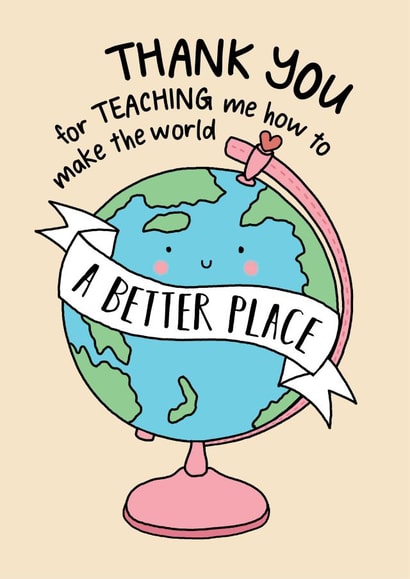 Thank you teacher card - card for teacher - Best teacher created by Eskimo Kiss Designs