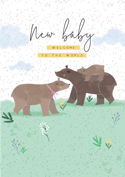 New baby - welcome to the world - cute bears created by Laura Darrington Design Ltd.
