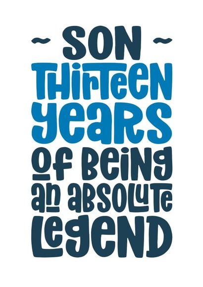 Son 13th Birthday Card - Absolute Legend created by Waffle & Faff