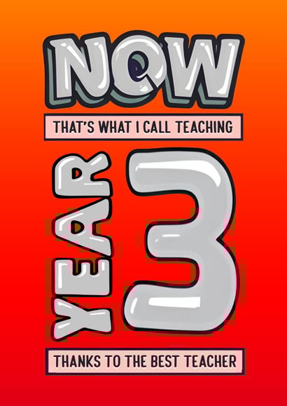 Cute teacher card for year 3 pupils created by @MisterDave