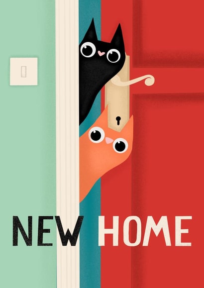 Funny New Home Card - Cats created by AbiGoLucky