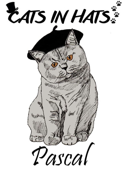 Cats In Hats Pascal Cute Pet Card created by Rory Kennedy