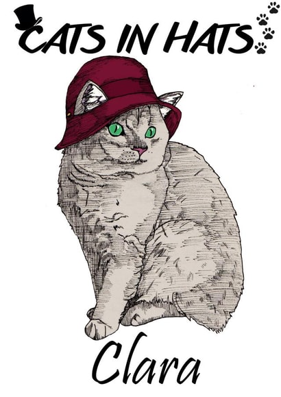 Cats In Hats Clara Cute Pet Card created by Rory Kennedy