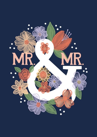 Pretty Wedding card - Mr & Mr - Floral Watercolour created by Angelicabydesign