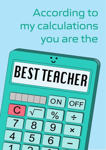 Best Maths Teacher Calculator Thank You Card created by Simply Nix