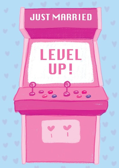 Cute Wedding Card For Gamer Couple - Level Up - Arcade Machine created by Molly Harper