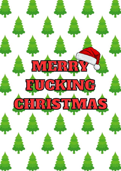 Funny Merry Fucking Christmas card for friends or family. created by Nicki Mead