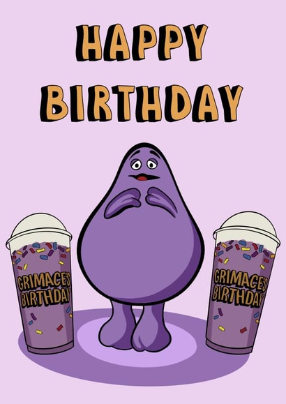 Funny Birthday Card - Grimace - McDonald's - TikTok created by Doublea