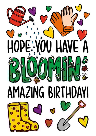 Funny Gardening Birthday Card | Floral Birthday Card created by TeePee Creations