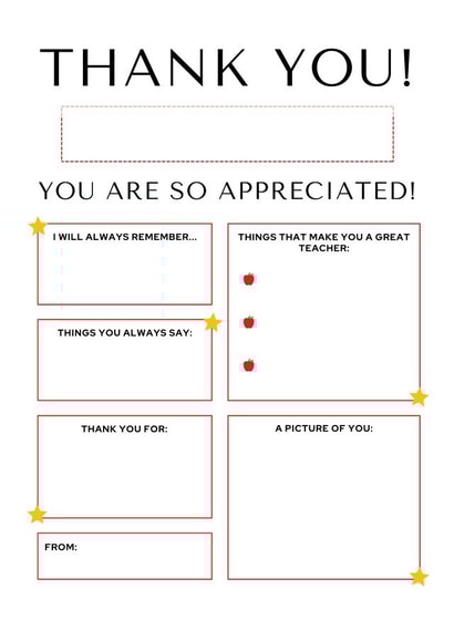 Funny Thank You Teacher card created by BeauPrintBoutique