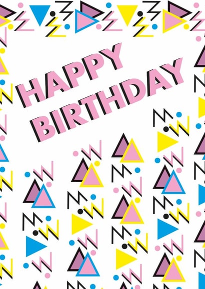 80s style Birthday card for that loves a pop of colour created by Bryony MacQueen