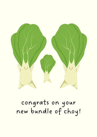 Cute New Baby Card - Bok Choy created by Sundiva Designs