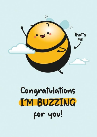 Congratulations Card - Cute Bee Congratulations Card created by Twisted Haggis