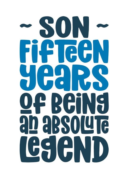 Son 15th Birthday Card - Absolute Legend created by Waffle & Faff