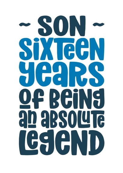 Son 16th Birthday Card - Absolute Legend created by Waffle & Faff