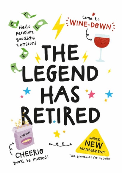 Funny Retirement Card - The Legend Has Retired created by Twisted Haggis
