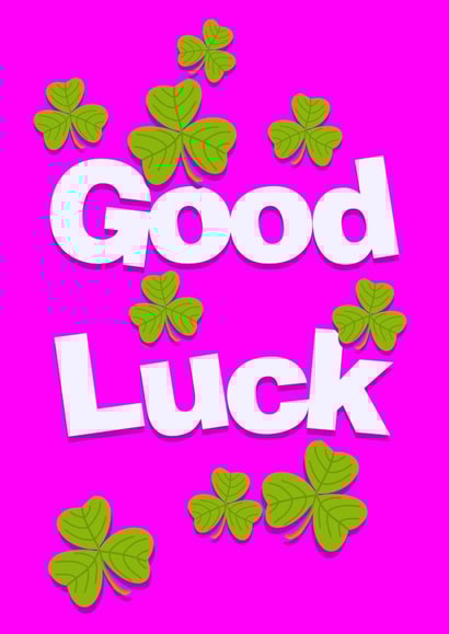Good luck shamrocks card. Bright vibrant good luck card. created by Yamaste Art