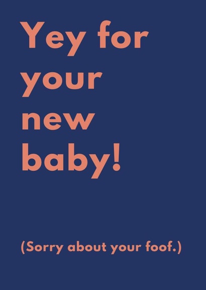 New baby, poor foof card. Because birth is amazing but also a bit rough. created by A Mother Place