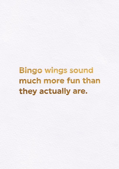 Funny Birthday Card - Bingo Wings created by Brainbox Candy