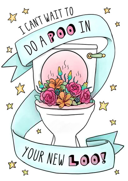 Funny Housewarming / New Home Card - Poo In Your New Loo created by Sketchy Print Co