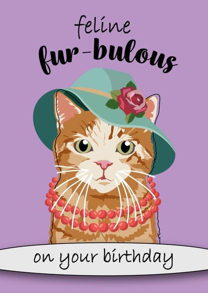Feline Fur-bulous On Your Birthday created by Toff London