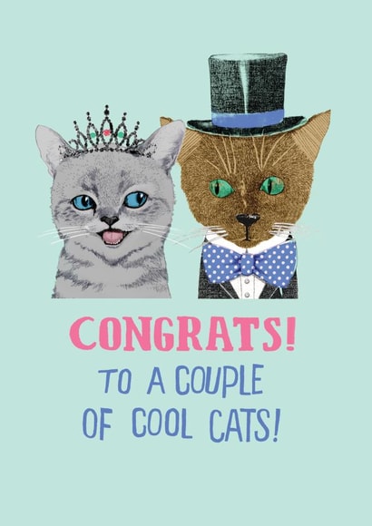 Cute Wedding Card - Couple of Cool Cats created by Pencilface
