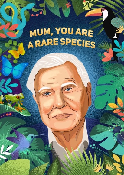 David Attenborough Mum Rare Species Card created by Leonie Jenkins