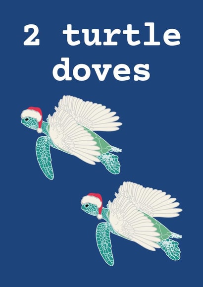 Funny 2 turtle doves Christmas card - 12 days of Christmas created by suzcreate